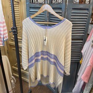 Easel V-Neck Natural Rib Knit Sweater Top